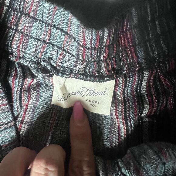 Universal Thread Linen Blend Striped Shorts Women’s Large Pull On Casual Pockets - Picture 3 of 5